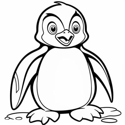 A Black and White Drawing of a Penguin with a Big Nose – Free Download