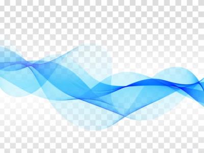 Elegant Blue Wave Flowing on Transparent Background – Free Download