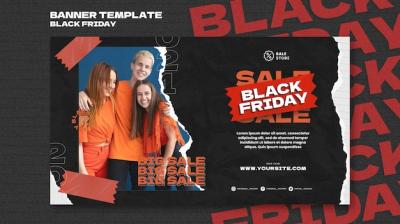Black Friday Sale Horizontal Banner Template – Free to Download