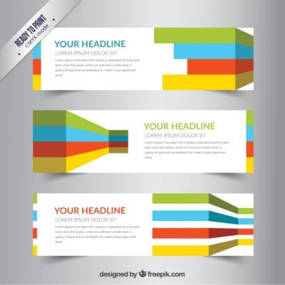 Banners with Colorful Stripes – Free Stock Photo, Download for Free