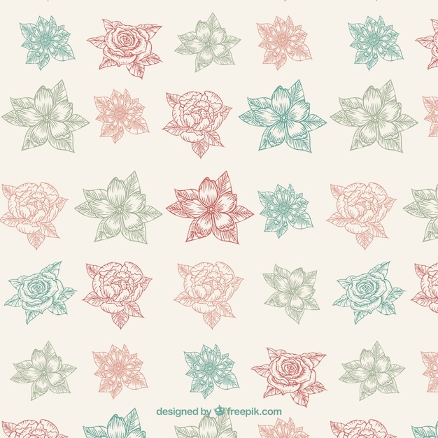 Hand Drawn Floral Pattern – Download Free Stock Photo
