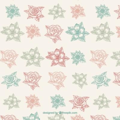 Hand Drawn Floral Pattern – Download Free Stock Photo