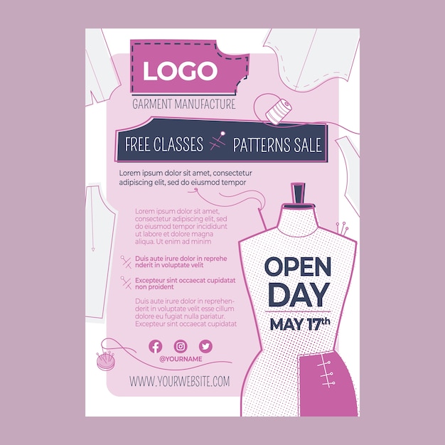 Hand Drawn Seamstress Poster – Free Download