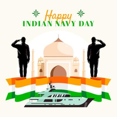 Hand Drawn Flat Indian Navy Day Illustration – Free Download