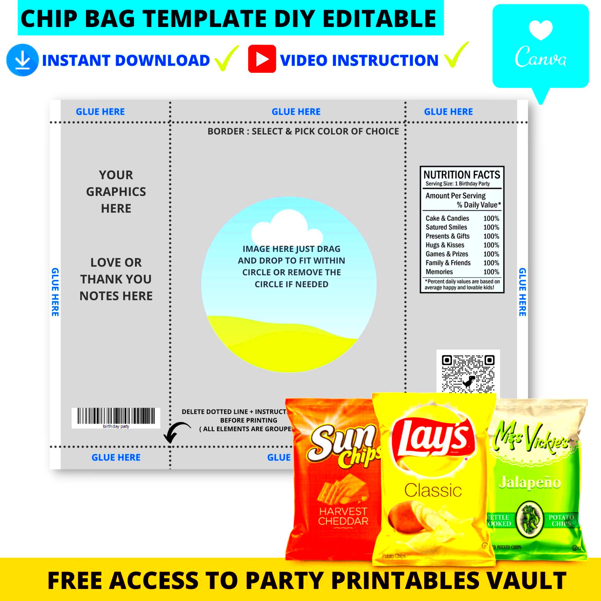 Chip Bag Template Canva