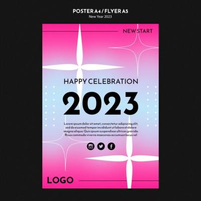 Glam New Year Celebration Poster Template – Download Free Stock Photo