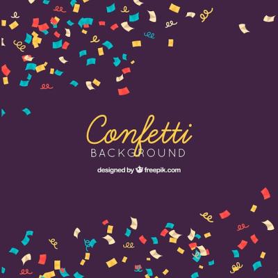 Colorful Confetti Background in Flat Style – Free Download