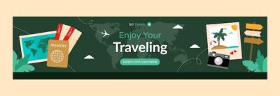 Flat Travel Agency Twitch Banner – Free Download