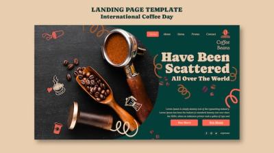 International Coffee Day Landing Page Template – Free Download PSD