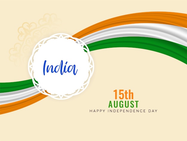 Elegant Background Design Featuring Indian Flag Theme Wave – Free Download
