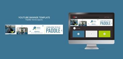 Flat Design Paddle Tennis YouTube Banner – Free Download