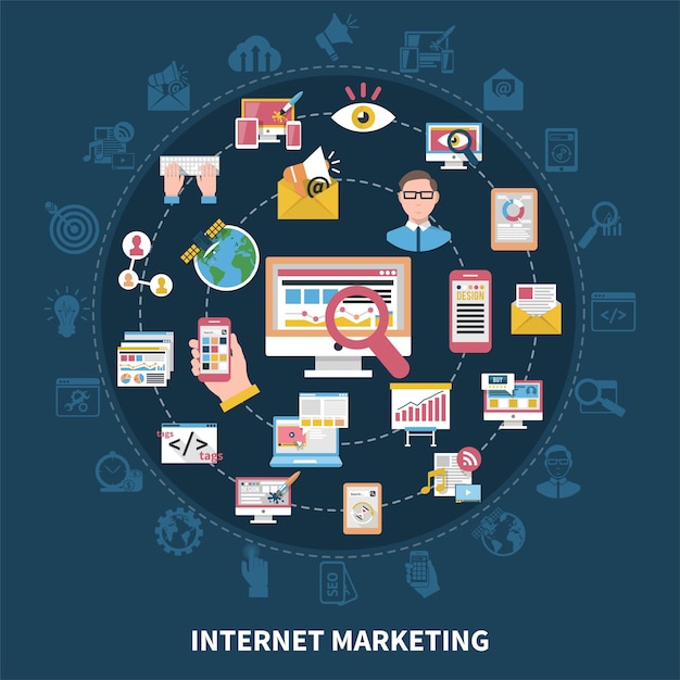 Internet Marketing Round Composition – Free Download