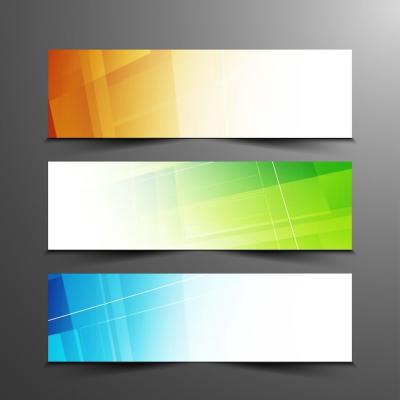 Abstract Colorful Geometric Banners Set – Free Download