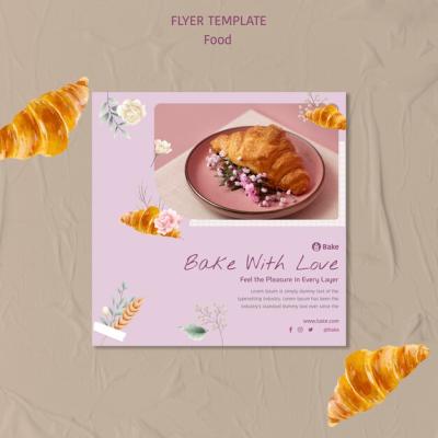 Realistic Delicious Food Square Flyer Template – Free Download