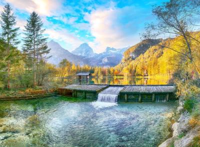 Astonishing Autumn Scene of Schiederweiher Pond – Free Stock Photo for Download