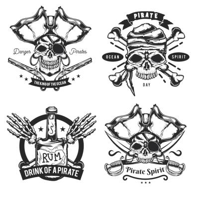 Pirat Elements Vector Graphics: Bottles, Bones, Swords, and Guns – Free Download