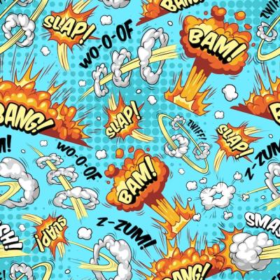 Colorful Comic Explosions Seamless Pattern – Free Download