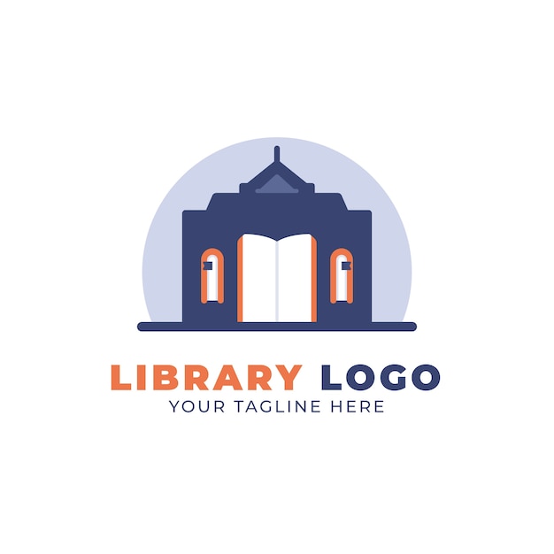 Hand Drawn Flat Design Library Logo Template – Free Download