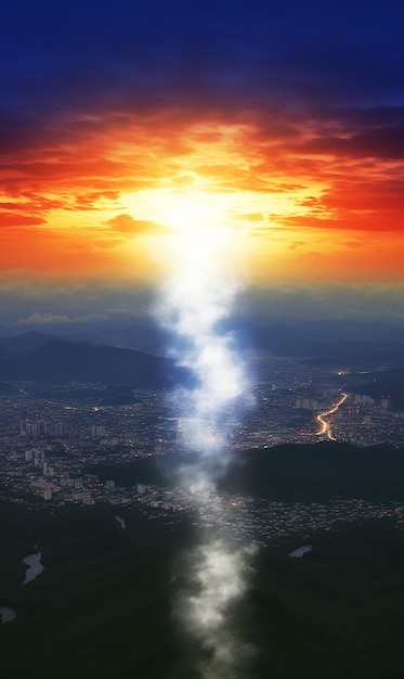 Realistic Picture of Two Versions of Day and Night during Earth Hour – Free Stock Photo, Download for Free