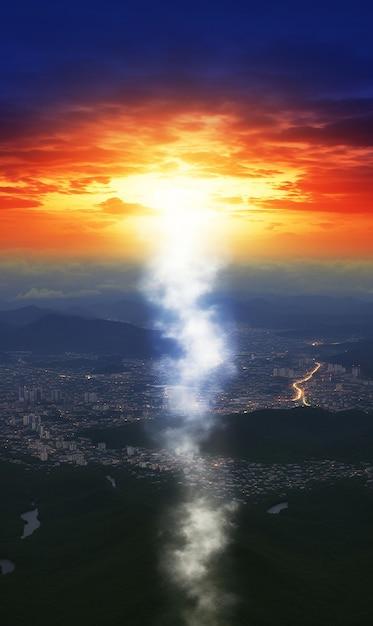 Realistic Picture of Two Versions of Day and Night during Earth Hour – Free Stock Photo, Download for Free