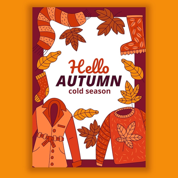 Hand Drawn Autumn Vertical Flyer Template – Free Download