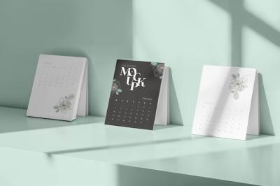 Calendar Mockup in Studio Setting – Free to Download