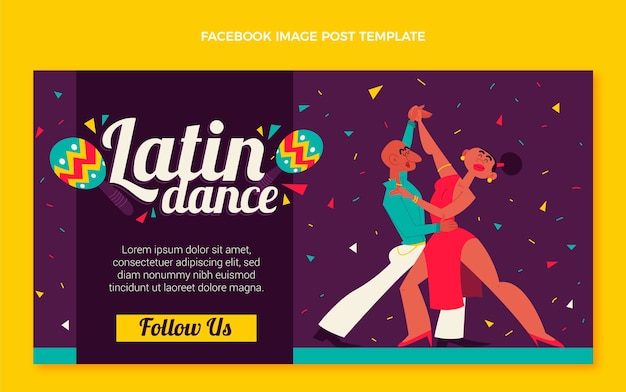 Hand Drawn Latin Dance Party Facebook Post – Free Download