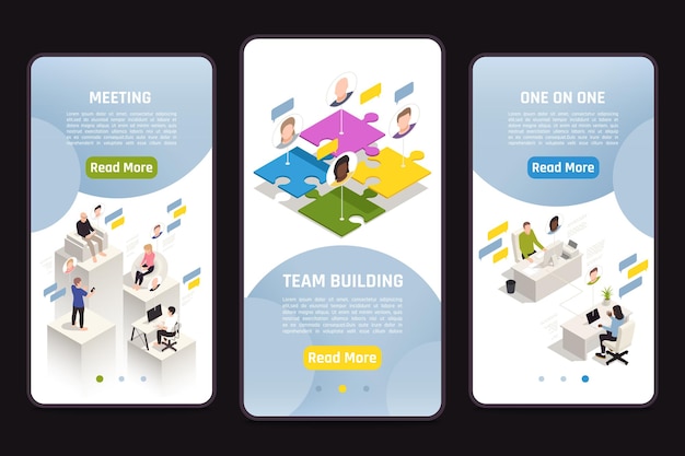 Isometric Templates for Virtual Team Building – Free Download