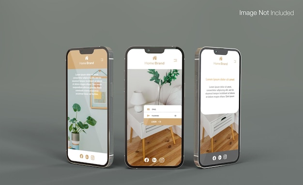Realistic Phone Mockup in Side View on Grey Screen – Free Download
