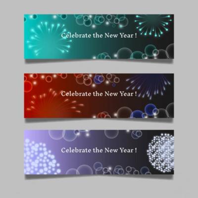 New Year Fireworks Banners – Free to Download