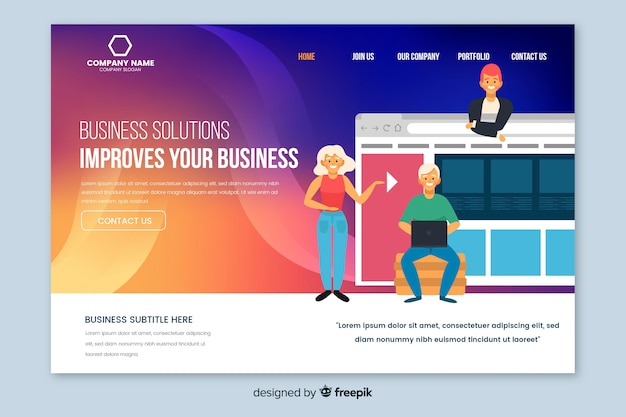 Colorful Gradient Landing Page Template – Free Download