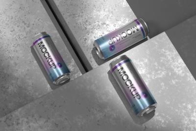Concrete Background Metallic Can Mockup – Free Download