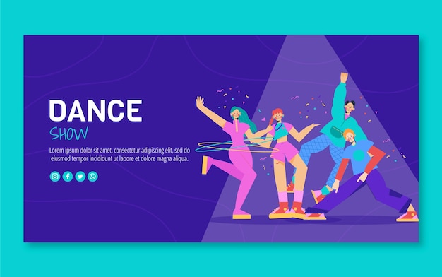Flat Dance Show Social Media Post Template – Free Download