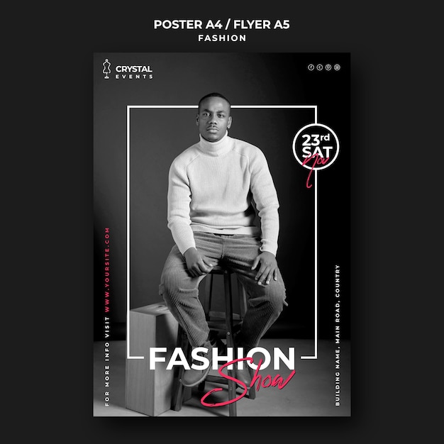 Male Model Fashion Show Flyer Template – Free Download