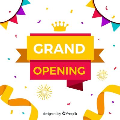 Grand Opening Background in Flat Style – Free Download