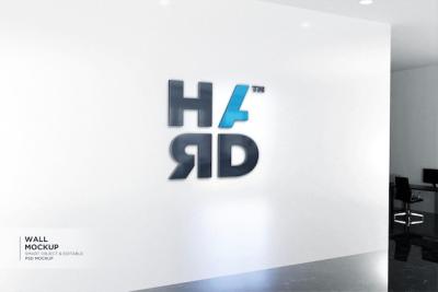 Realistic Logo Mockup in an Office Room – Free Download