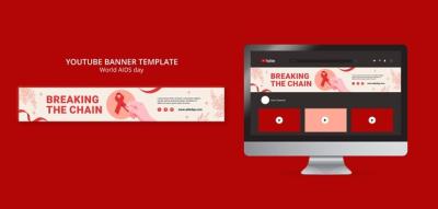 World AIDS Day YouTube Banner Template – Free to Download