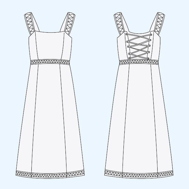 Hand Drawn Dress Outline Illustration – Free Download