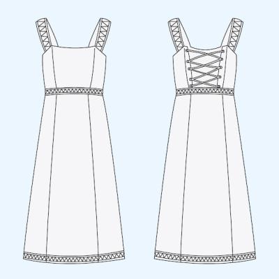 Hand Drawn Dress Outline Illustration – Free Download