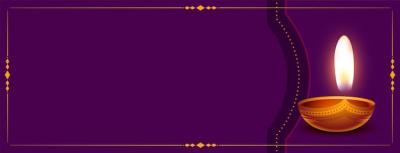 Diwali Purple Banner with Text Space – Free to Download