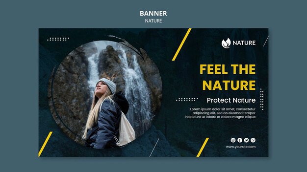 Horizontal Banner Design for Nature Protection and Preservation – Free Download