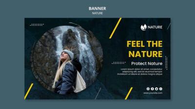 Horizontal Banner Design for Nature Protection and Preservation – Free Download