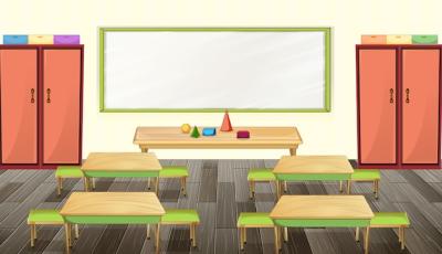 Classroom Interior Design Featuring Furniture and Decoration – Free Download