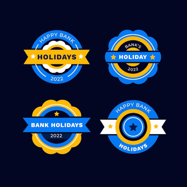 Flat Design Bank Holiday Labels – Download Free Stock Photos