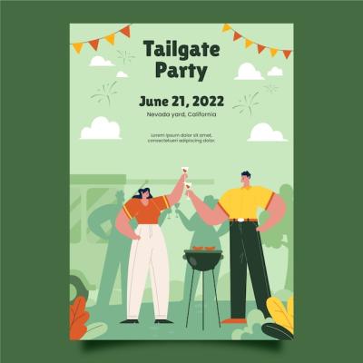 Hand Drawn Tailgate Party Flyer Template – Free Download