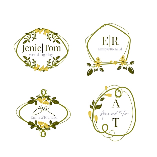 Colorful Wedding Monograms Pack – Free Download