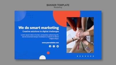 Horizontal Banner Template for Business Marketing – Free Download