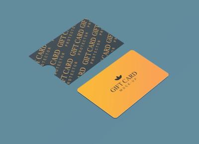 Gift Card with Paper Protector Mockup Design – Free Download