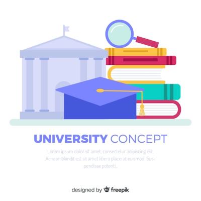 Flat University Background Vector Template – Free Download