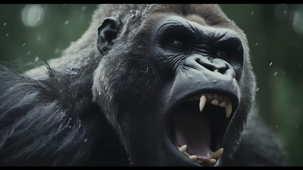 A Gorilla with Its Mouth Open – Free Stock Photo, Download Free